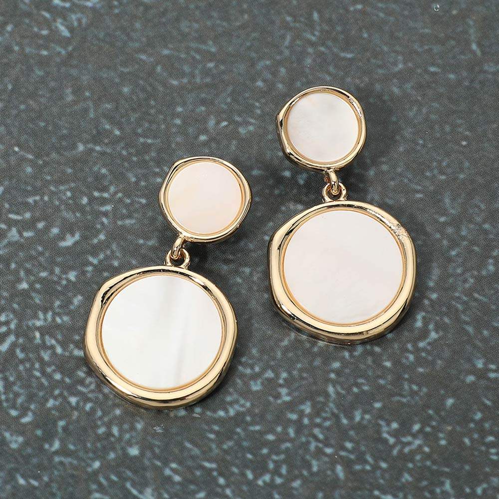 Double Disc Charm Drop Earrings - Madeline Love - Flyclothing LLC