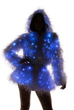 J-Valentine FE298 - Light-Up Lurex Shag Hooded Cropped Jacket - J. Valentine - Flyclothing LLC