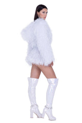 J-Valentine FE299 - Light-Up Lurex Shag Skirt - J. Valentine
