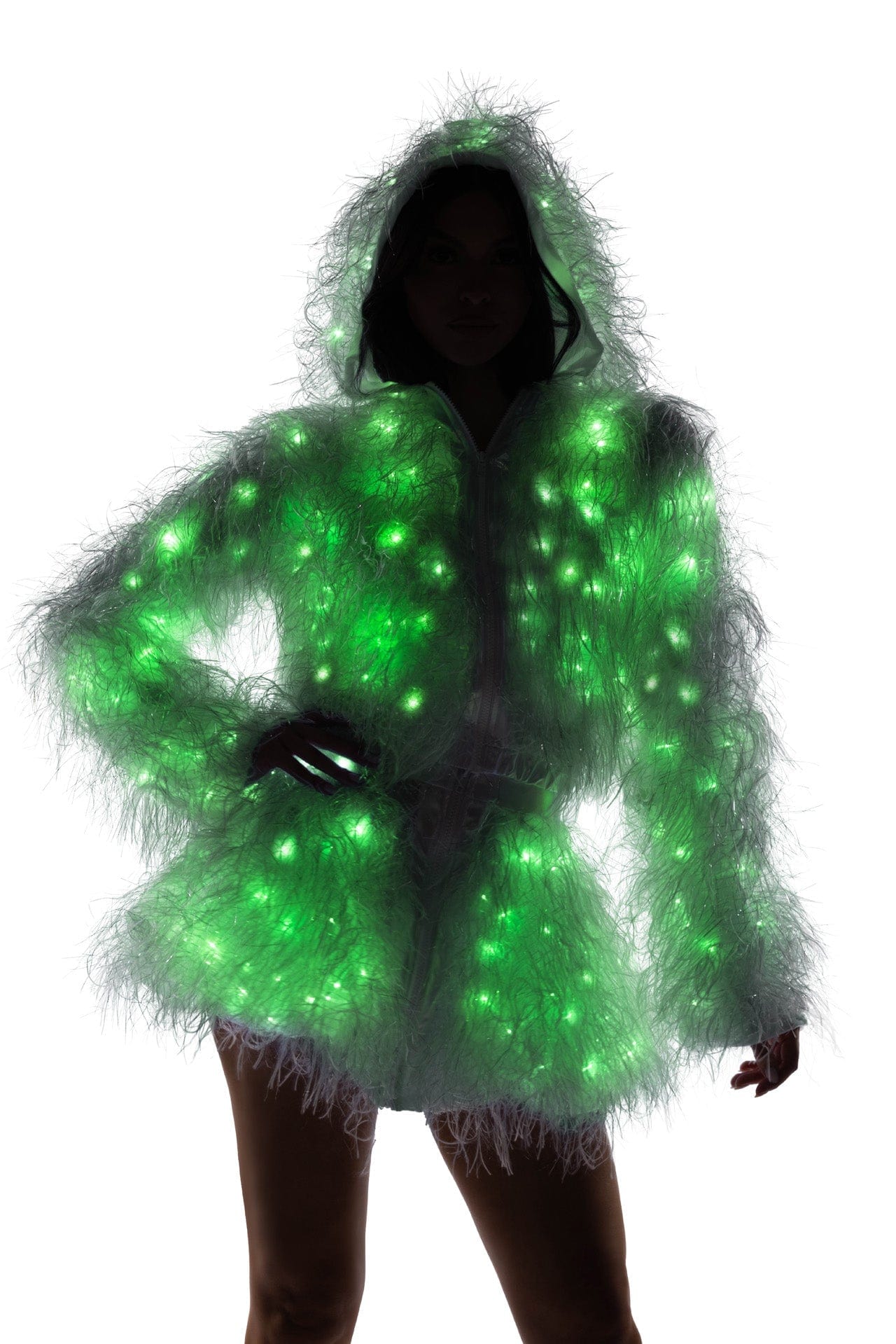 J-Valentine FE299 - Light-Up Lurex Shag Skirt - J. Valentine
