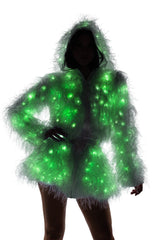 J-Valentine FE299 - Light-Up Lurex Shag Skirt - J. Valentine