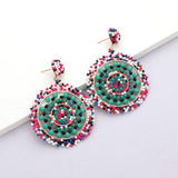 Beaded Round Dangle Earrings - Madeline Love - Flyclothing LLC