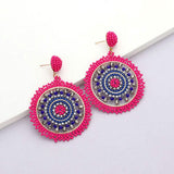 Beaded Round Dangle Earrings - Madeline Love - Flyclothing LLC