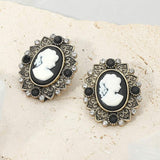 Vintage Cameo Oval Earrings - Madeline Love - Flyclothing LLC