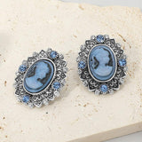 Vintage Cameo Oval Earrings - Madeline Love - Flyclothing LLC
