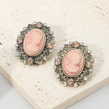 Vintage Cameo Oval Earrings - Madeline Love - Flyclothing LLC