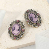 Vintage Cameo Oval Earrings - Madeline Love - Flyclothing LLC