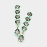 Oval Teardrop Crystal Drop Earrings - Madeline Love - Flyclothing LLC