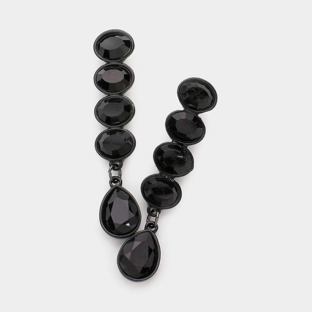 Oval Teardrop Crystal Drop Earrings - Madeline Love - Flyclothing LLC