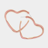 Metal Ball Trimmed Heart Hoop Earrings - Madeline Love - Flyclothing LLC
