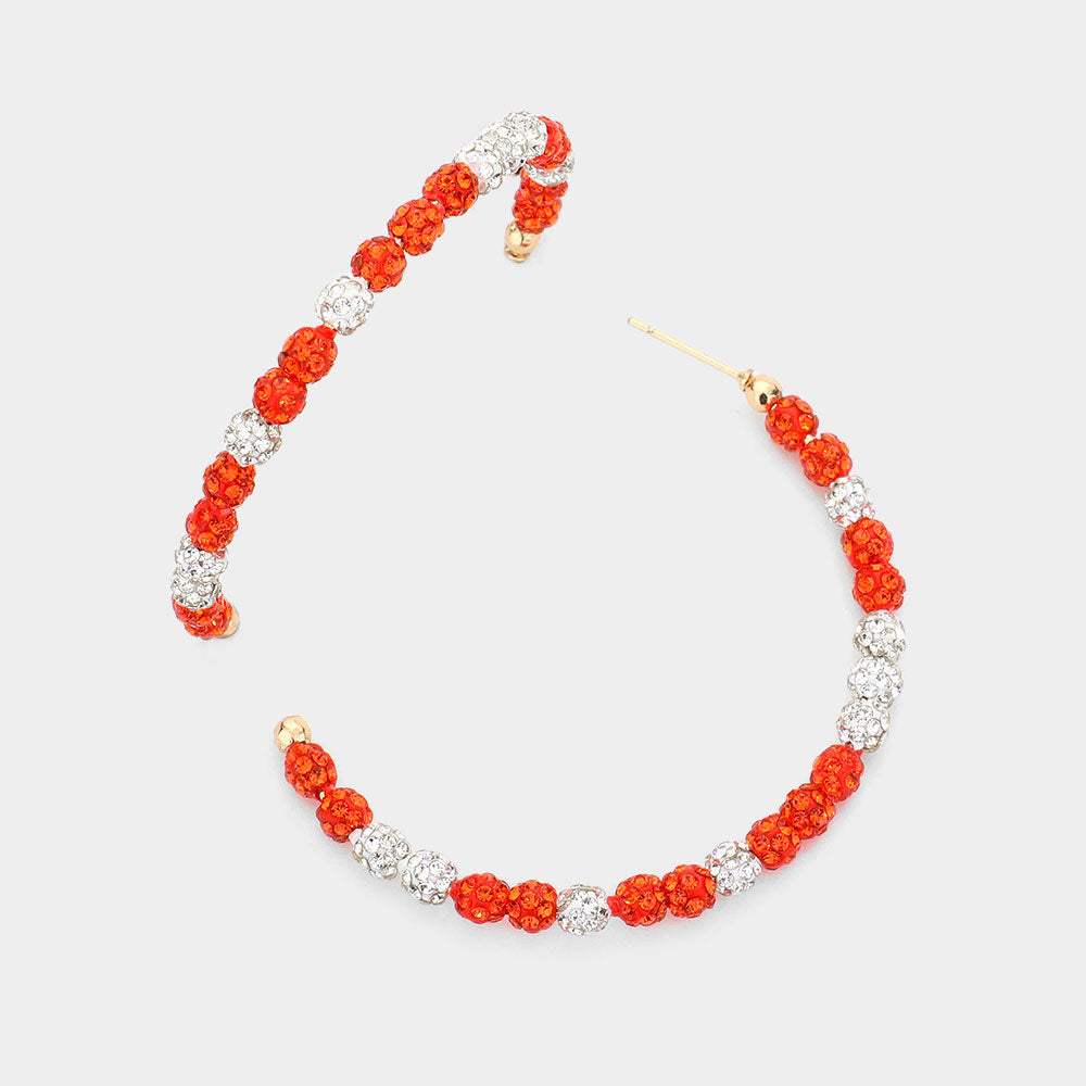 Shamballa Ball Hoop Earrings - Madeline Love - Flyclothing LLC