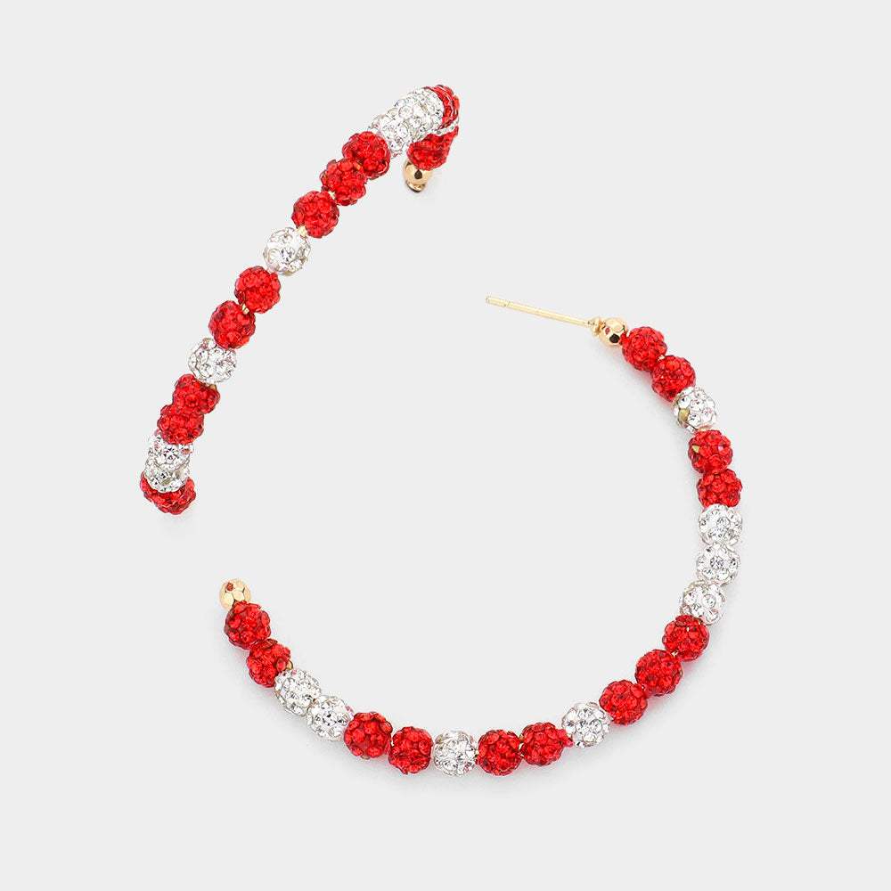 Shamballa Ball Hoop Earrings - Madeline Love - Flyclothing LLC