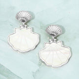 Mother of Pearl Shell Drop Dangle Earrings - Madeline Love - Flyclothing LLC