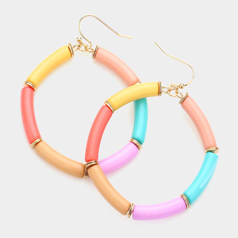Resin Open Circle Dangle Earrings - Madeline Love - Flyclothing LLC