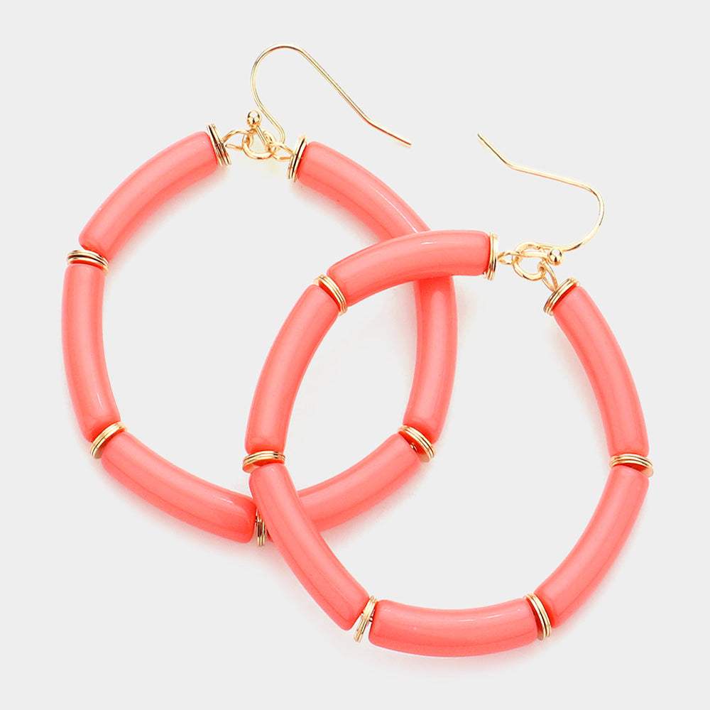 Resin Open Circle Dangle Earrings - Madeline Love - Flyclothing LLC
