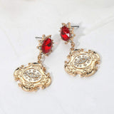 Stone Embellished Evil Eye Accented Dangle Earrings - Madeline Love - Flyclothing LLC