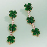 Glitter Triple Shamrock Drop Earrings - Madeline Love - Flyclothing LLC