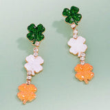 Glitter Triple Shamrock Drop Earrings - Madeline Love - Flyclothing LLC