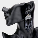 Seed Beaded Fringe Dangle Earrings - Madeline Love - Flyclothing LLC