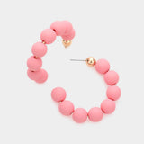 Colored Ball Hoop Earrings - Madeline Love - Flyclothing LLC