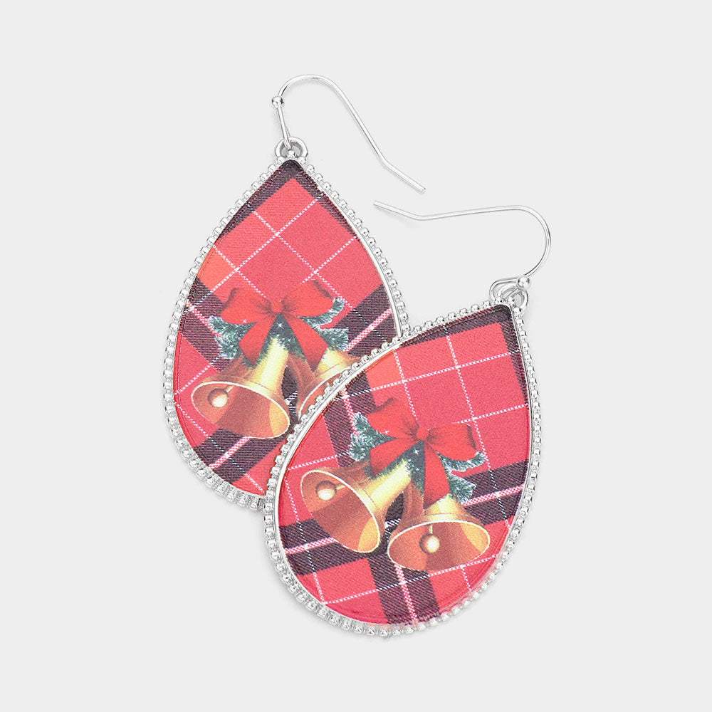 Jingle Bell Printed Teardrop Dangle Earrings - Madeline Love - Flyclothing LLC