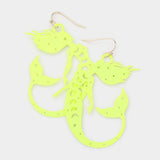 Brass Metal Cutout Mermaid Dangle Earrings - Madeline Love - Flyclothing LLC