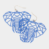 Brass Metal Cutout Elephant Dangle Earrings - Madeline Love - Flyclothing LLC