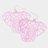 Brass Metal Cutout Elephant Dangle Earrings - Madeline Love - Flyclothing LLC