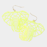 Brass Metal Cutout Elephant Dangle Earrings - Madeline Love - Flyclothing LLC