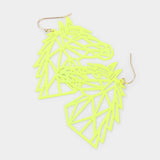 Brass Metal Cutout Horse Dangle Earrings - Madeline Love - Flyclothing LLC