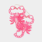 Brass Metal Cutout Scorpion Dangle Earrings - Madeline Love - Flyclothing LLC