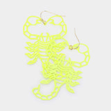 Brass Metal Cutout Scorpion Dangle Earrings - Madeline Love - Flyclothing LLC