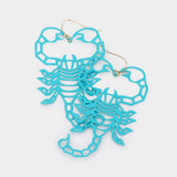 Brass Metal Cutout Scorpion Dangle Earrings - Madeline Love - Flyclothing LLC