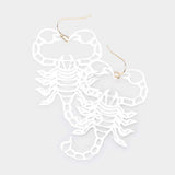 Brass Metal Cutout Scorpion Dangle Earrings - Madeline Love - Flyclothing LLC