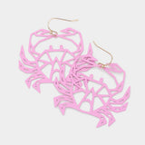 Brass Metal Cutout Crab Dangle Earrings - Madeline Love - Flyclothing LLC
