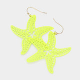 Brass Metal Cutout Starfish Dangle Earrings - Madeline Love - Flyclothing LLC