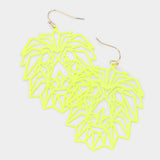 Brass Metal Cutout Lion Dangle Earrings - Madeline Love - Flyclothing LLC