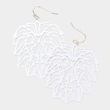 Brass Metal Cutout Lion Dangle Earrings - Madeline Love - Flyclothing LLC
