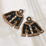 Felt Back Pearl Seed Beaded Top Dangle Earrings - Madeline Love - Flyclothing LLC