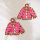 Felt Back Pearl Seed Beaded Top Dangle Earrings - Madeline Love - Flyclothing LLC