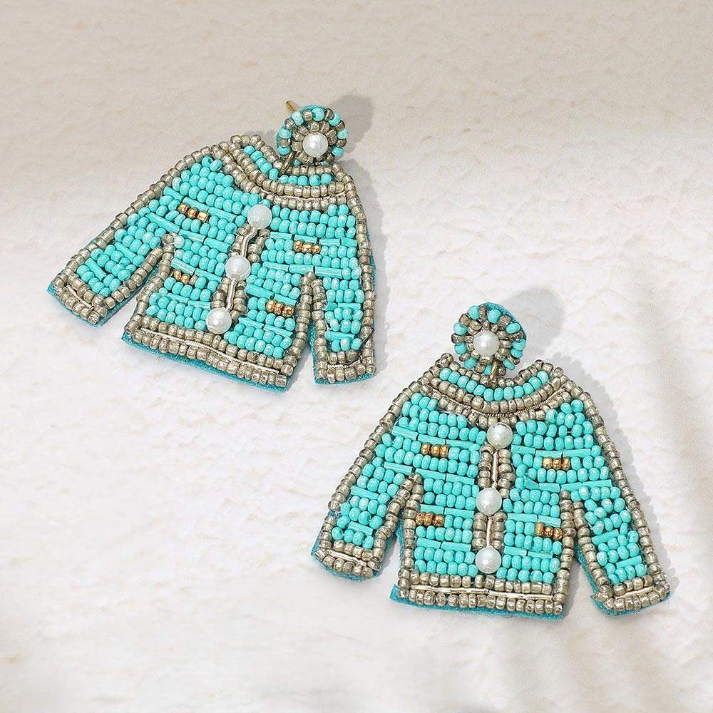 Felt Back Pearl Seed Beaded Top Dangle Earrings - Madeline Love - Flyclothing LLC