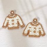 Felt Back Pearl Seed Beaded Top Dangle Earrings - Madeline Love - Flyclothing LLC