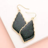 Glittered Petal Dangle Earrings - Madeline Love - Flyclothing LLC