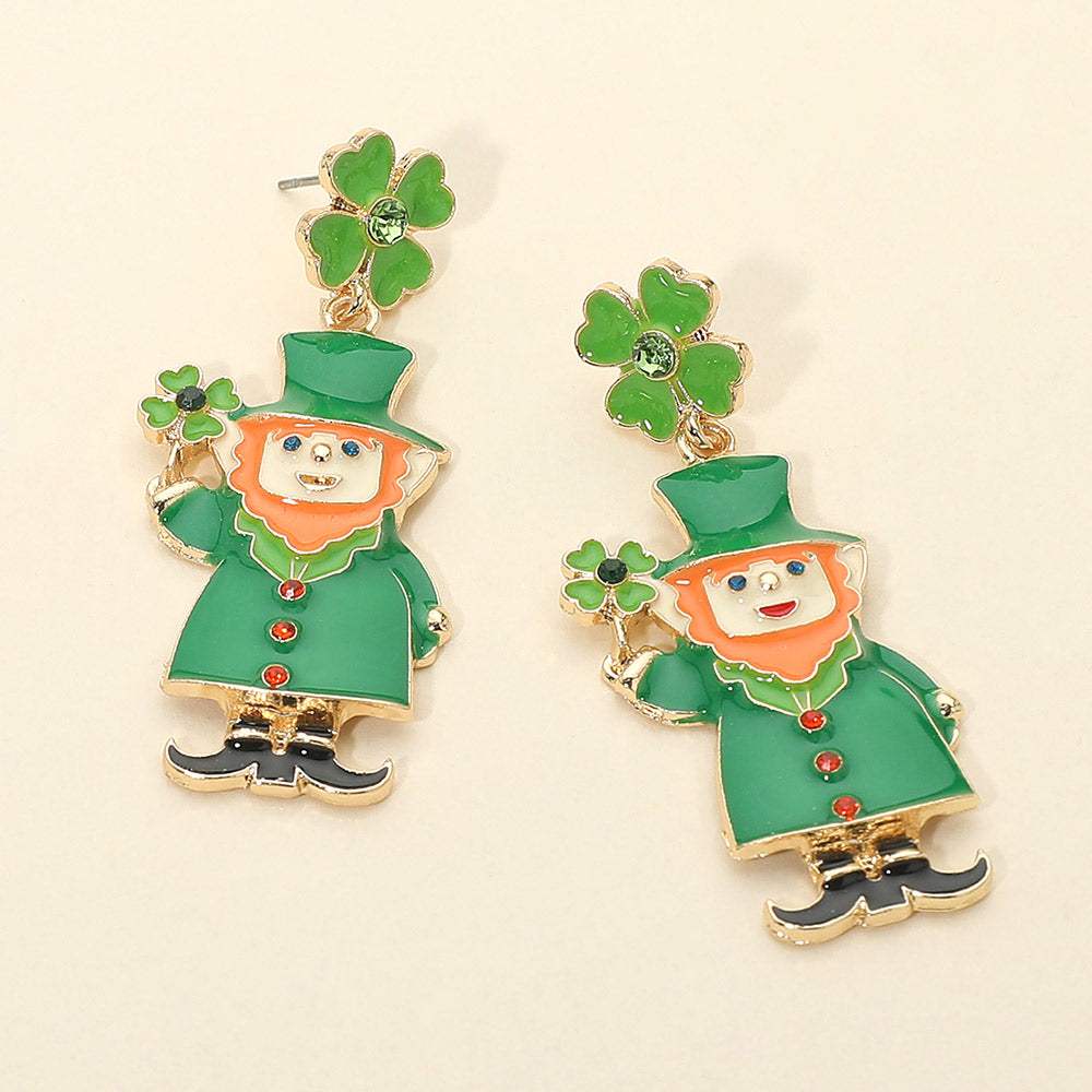 St Patricks Leprechaun Charm Drop Dangle Earrings - Madeline Love - Flyclothing LLC