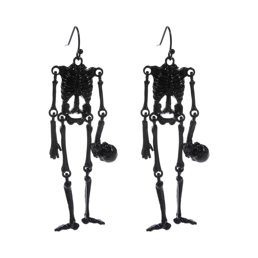 Head Off Halloween Skeleton Dangle Earrings