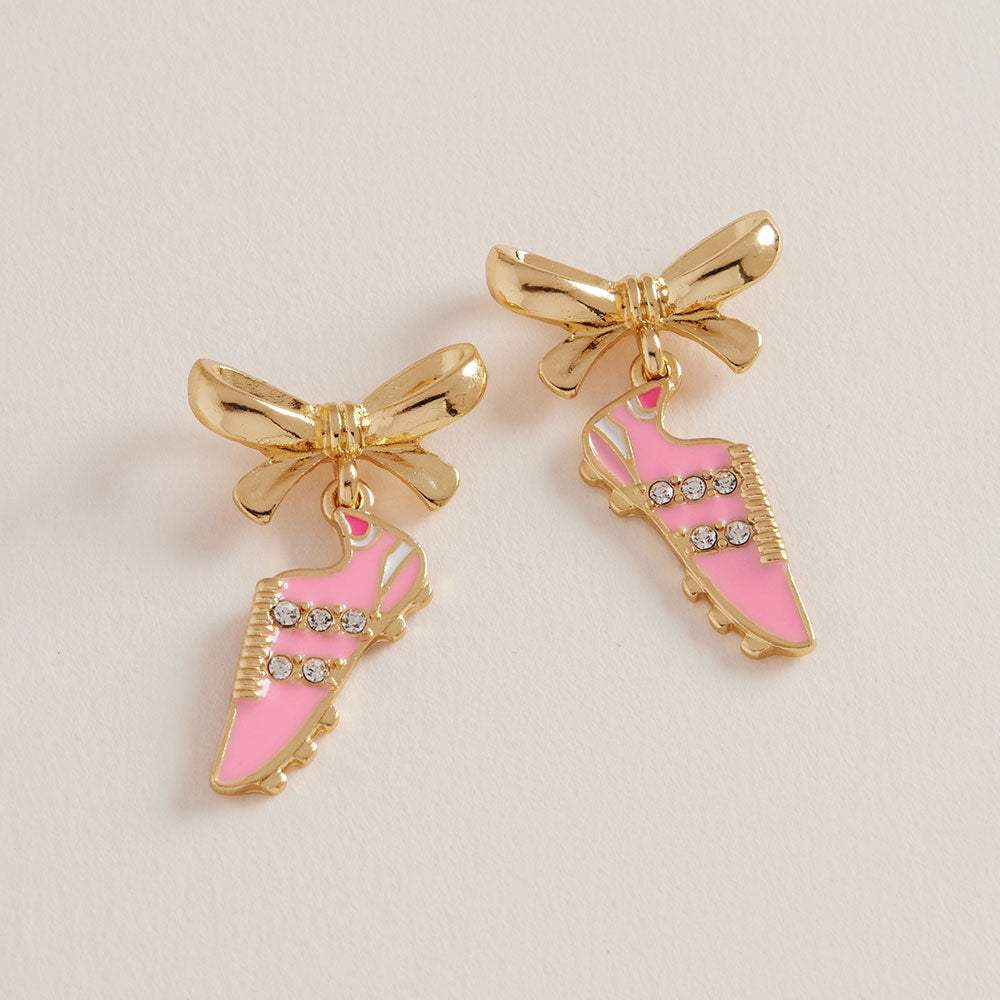 Soccer Cleat Bow Dangle Earrings - Madeline Love - Flyclothing LLC