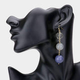 Triple Bead Ball Link Dangle Earrings - Madeline Love - Flyclothing LLC