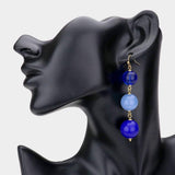 Triple Bead Ball Link Dangle Earrings - Madeline Love - Flyclothing LLC