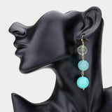 Triple Bead Ball Link Dangle Earrings - Madeline Love - Flyclothing LLC
