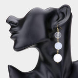 Triple Bead Ball Link Dangle Earrings - Madeline Love - Flyclothing LLC